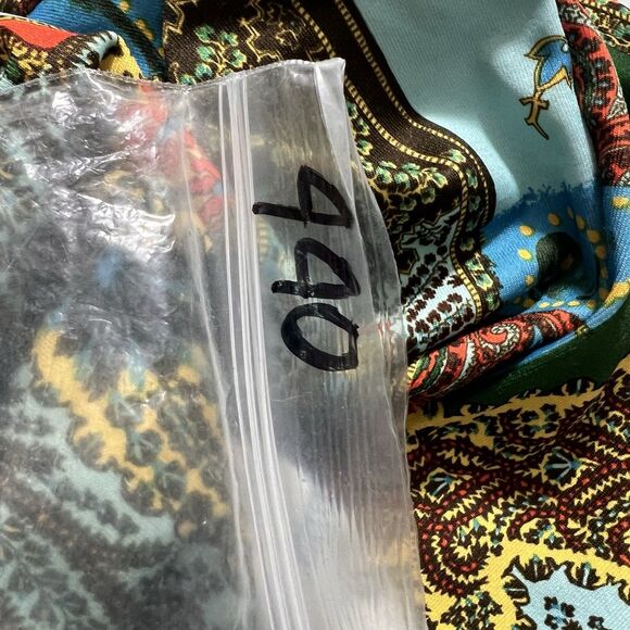 Arden B Y2K Top Size L Ruched Tie Up Long Sleeve Paisley Forest Fairy - Picture 4 of 4